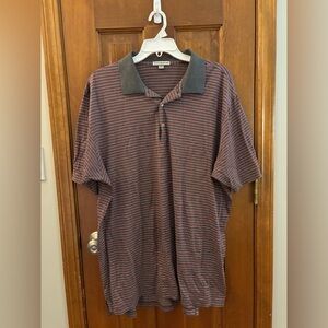 Peter Millar XXL gray and red striped polo shirt